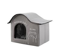 Baoblaze Cooling Shelter Pet House Dog House Cat House Bed Hideaway With Cool Retention Design And Shaded Interior For Rest, Milo Gray Bear, S Suitable For Pets Under 7 Catties