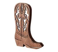Baoblaze Cowboy Boot Vase, Wood Hanging Vase, 12 x 8'' Rustic Wall Planter, Hanging Pocket Vases Western Wall Decor for Office Book Shelf Dining Table Balcony