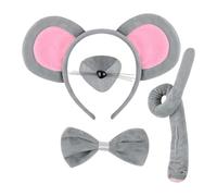 Baoblaze Cute Mouses Ears Headband Animal Suit Mice Ears Long Tail for Halloween New Year, 4 Pieces