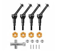 Baoblaze Cvd Drive Shaft Rc Car Shaft Axle Joint Replacement Metal Drivetrain Component Smooth Power Delivery Reduced Wear Outdoor Bashing Suitable for 1/14, SET, Black-gold