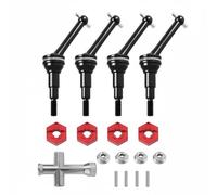 Baoblaze Cvd Drive Shaft Rc Car Shaft Axle Joint Replacement Metal Drivetrain Component Smooth Power Delivery Reduced Wear Outdoor Bashing Suitable for 1/14, SET, Black-red