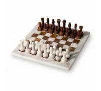 Baoblaze Decorative Chess Board Marble Chess Sculpture Tabletop Display Chess Set Ornament With Board And Pieces enriches texture and visual focus suitable for, Chessboard Ornament E G211