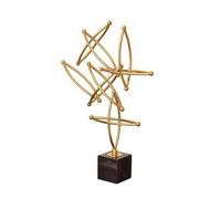 Baoblaze Decorative Craft Item Abstract Sculpture Figurine Ornament Statue With Spherical Metal Ends And Marble Base Lustrous Electroplating suitable for, Large 38.5cm L X 10cm W X 54.5cm H