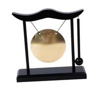 Baoblaze Desktop Gong Wind Gong Table Percussion Instrument Home Decoration Art Decorative Small Crafts with Stand and Mallet Ornament