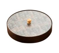 Baoblaze Divided Serving Tray,Food Organizer Round with Compartments and Glass Lid Snack Platter for Candy Chinese New Year Nuts Party, 30cmx30cmx4cm