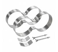 Baoblaze Diving Tank Bracket Double Scuba Clamp Twin Cylinder Holder Mounting Bands With Connector Tabs 316 Stainless Steel Strong Connection Suitable for Expedition Gear Research Vessels