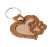 Baoblaze Dog Cat Paw Shaped Keychain Key Pendant PU Keepsake Cute Decorative Handbag Charm Practical Pet Lovers Gift Pet Lover Keyring, Dark Brown