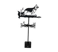 Baoblaze Dog Weathervane Dog Weather Vane Outdoor Weather Vane Wind Direction Indicator Vintage Black Weather Vane for Patio Door Roof