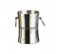 Baoblaze Double Layer Ice Bucket Beverage Chiller Champagne Bucket With Insulated Wall Stainless Steel Build And Portable Handles suitable for home, Silver, 2L