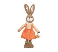 Baoblaze Easter Bunny Toy Standing Ornament Creative Decorative Easter Decor Tabletop Centerpiece for Shelf Home Desk Fireplace, orange