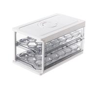 Baoblaze Egg Holder for Fridge Storage Bin 2 Layer 36 Grid Reusable Egg Container Shelf Foldable for Kitchen Pantry Cabinet Countertop