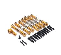 Baoblaze Electric Car RC Upgrade Adjustable Steering Linkage Set Tie Rods Precision Tuning With 28T Arm Suitable for 1/14 1/12 Scale Models Practice Laps Gravel Path Runs, Gold