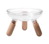 Baoblaze Elevated Cat Bowl Pet Food Water Feeder Neck Protection Wooden Legs Kitten Water Bowl Feeding Dish for Rabbit Small Dog Bunny