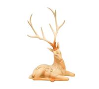 Baoblaze Elk Statue Figurine Heart Decorative Gift Animal Resin Figure Deer Sculpture for Christmas Farmhouse Valentine's Day Festival, Sitting 24x16.5cm