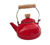 Baoblaze Enamel Teapot Floral Enamel Pot 1.5L Sturdy Vintage Water Kettle Porcelain Tea Pot for Household Restaurant Boiling Water Tea, Red