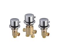 Baoblaze Faucet Assembly Diverter Mechanism Polished Chrome Flange Tub Spout Control Solid Brass Body Suitable for Residential s Plumbing Upgrades, Round Handle with Pin