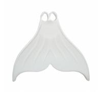 Baoblaze Fins Mermaid Monofin Silicone Fin Freediving Fin Aquatic Propulsion Fin With Broad Tail Shape for Fluid Dolphin Kick suitable for pool workouts open , White , L