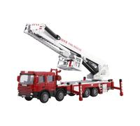 Baoblaze Fire Engine with Rotating Ladder Diecast Fire Truck Vehicle 1/50 Small Toy Car Gift Ladder Fire Truck for Boys Birthday Gifts
