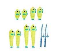 Baoblaze Fishing Game Telescopic Fishing Rods Retractable Catching Toy Interactive Play Set Skill Development Suitable for Family Game Night Preschool Group Activities, Green, Boxed 8F 2R