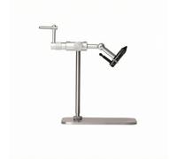 Baoblaze Fishing Hook Vise Adjustable Alloy Rotary Head Weighted Rectangular Base Clamp Holder Manual Tool Suitable for Bench Work Fly Tying Craft Making Hobby Projects, Silver High-End Basic