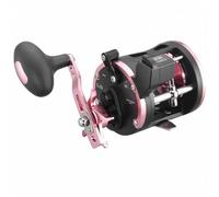 Baoblaze Fishing Reel Saltwater Drum Trolling Reel Metal Spool Line Counter Single Rocker Arm High Drag Smooth Retrieve Tough Marine Build suitable for boats, Pink, Right Hand With Line Counter
