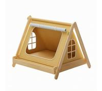 Baoblaze Folding Canine Shelter Pet Tent Dog Teepee Cot Wooden Structure Folding Den With Side suitable for living room use bedroom corners pet resting