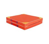 Baoblaze Folding Exercise Mat 100cmx50cm Thickened Foldable Two Fold Gymnastics Mat for Training Sit up Aerobic Fitness Stretching, orange