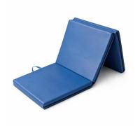 Baoblaze Folding Fitness Pad Exercise Mat Floor, Dark Blue, Three-fold/Deep Sea Blue/Total Length 180cm Single Piece 60 60 5cm/PVC+Flannel Backing