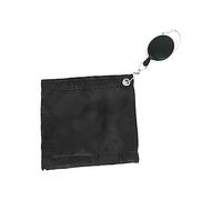 Baoblaze Golf Ball Towel Golf Ball Cleaner Pocket Microfiber 12x12cm Square Waterproof W/Retractable Keychain Small Golf Ball Cleaning Towel, Black