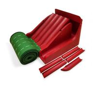 Baoblaze Golf Putting Practice Mat Putting Green Training Mat Putting Aid Compact Practice Surface With Aimed Path Suitable for indoor practice, Red