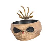 Baoblaze Halloween Candy Bowl with Skeleton Hand Prop Scary Sound 10x10x5inch Lightweight Multipurpose for Treat or Trick Candy Holder, Khaki