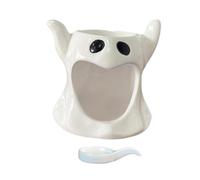 Baoblaze Halloween Essential Oil Burner Home Fragrance Table Centerpiece Aroma Oil Warmer Waxes Melt Burner for Office Home, White