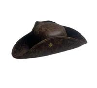 Baoblaze Halloween Pirate Hat Tricorn Hat Costume Hat Cosplay Hat Party Hat With Classic Three Corner Shape And Secure Comfortable Fit Suitable for Halloween, Brown, L 58-60cm