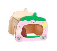 Baoblaze Hamster Bridge Rat Ladder Wooden Habitat Decor Bearded Dragon Bridge Reptile Hideout for Chinchilla Mice Hamsters Guinea Pigs, Strawberry House
