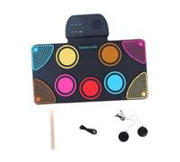 Baoblaze Hand Roll Set Electric Drum Practice Pad Portable Music Instrument Presents Practical Silicone Drum Kits Electronic Drum, Multicolor