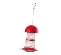 Baoblaze Hanging Bird Feeder Squirrel Iron Weather Birdfeeder for Yard Patio Chickadee Blue Jay, Red