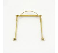 Baoblaze Harmonica Neck Holder Rack Stand Mount Hands Support With Secure Clamp Metal Frame Curved Bar Comfortable Wear Portable Weight 170g Suitable for band practice festivals travel, Gold