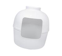 Baoblaze Hidden Litter Box Cat Planter Litter Box Round Reusable Cat Bedpan Anti Splashing Easy Clean Sturdy Portable Kitty Litter Pan, white