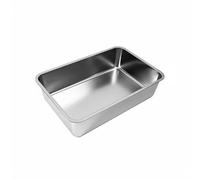 Baoblaze Industrial Container Stainless Steel Pet Toilet High Wall Open Top Comfortable Spacious Tray Suitable for Cat Owners Home Living, Small 40x30x10cm, 201 Stainless Steel