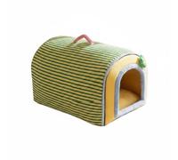 Baoblaze Insulated Sleeping Shelter Pet Bed House Tunnel Cat Nest With Tunnel Like Shape Cushioned Entrance And Padded Rest Area, Green, 2XL Recommended For Pets Under 60 Catties