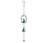 Baoblaze Iron Art Rabbit Wind Chime Decorative Animal Windchime Cute Out Door Decor Metal Hanging Decorations for Gift Balcony Outdoor, Blue