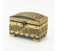 Baoblaze Jewelry Storage Container Wooden Jewelry Box Storage Chest Trinket Organizer With Hinged Lid Teak Wood Vintage Thai Style With Clasp Closure And, Green