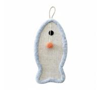 Baoblaze Jute Cat Scratcher Pad Mat Board With Hanging Rope And Soft Ball Curtains And Rugs Cats Suitable for households indoor cozy corners, Blue, Whale