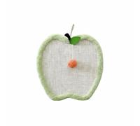 Baoblaze Jute Cat Scratcher Pad Mat Board With Hanging Rope And Soft Ball Curtains And Rugs Cats Suitable for households indoor cozy corners, Green, Apple