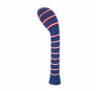 Baoblaze Knitted Golf Club Cover Acrylic Yarn Headcover Double-Layer Knitted Long Neck Feature Suitable for Protection, Blue Red White