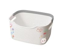Baoblaze Laundry Basket Blanket Organizer Decorative with Comfort Grip Handles Storage Bin Clothes Hamper for Living Room Home Bedroom, M and White