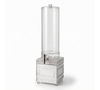 Baoblaze Lighted Beer Dispenser Drink Server Beverage Dispenser Liquid Pourer Ice-Crystal Base Acrylic PC Transparent Lid, White, Colorful Light, 3L Round Barrel with Colorful Light