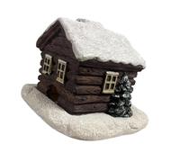 Baoblaze Log Cabin Incense Burner Resin Gift Ornament Home Chimney Decor Incense Cone Burner for Office Indoor Study Dinner Decoration