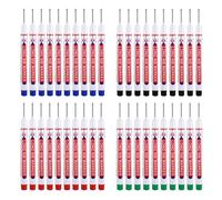 Baoblaze Long Head Deep Hole Marker Carpenter Marking Tool 20mm Long Nib Pen Carpenter Pen Marker for Metal Drawing Writing Glass Rock, 40 Piece Red