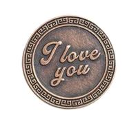 Baoblaze Love Lucky Commemorative Coin Love Language Coin Decorative Meaningful Keepsake Creative i Love You Coin Valentines Day Gifts
